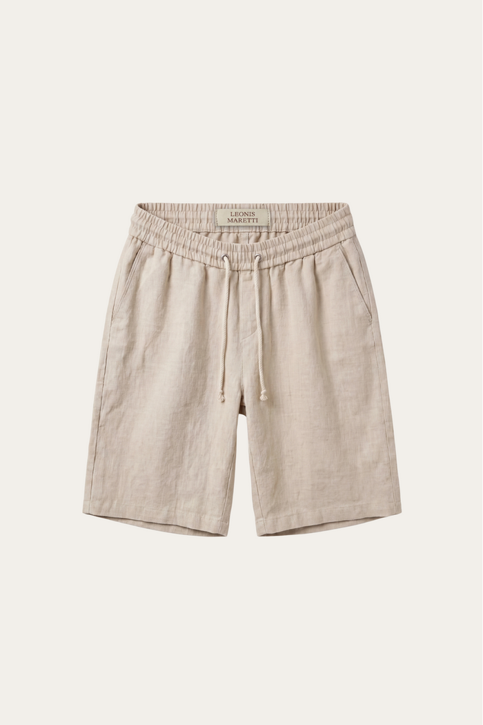 Lecce Linen Drawstring Shorts Beige