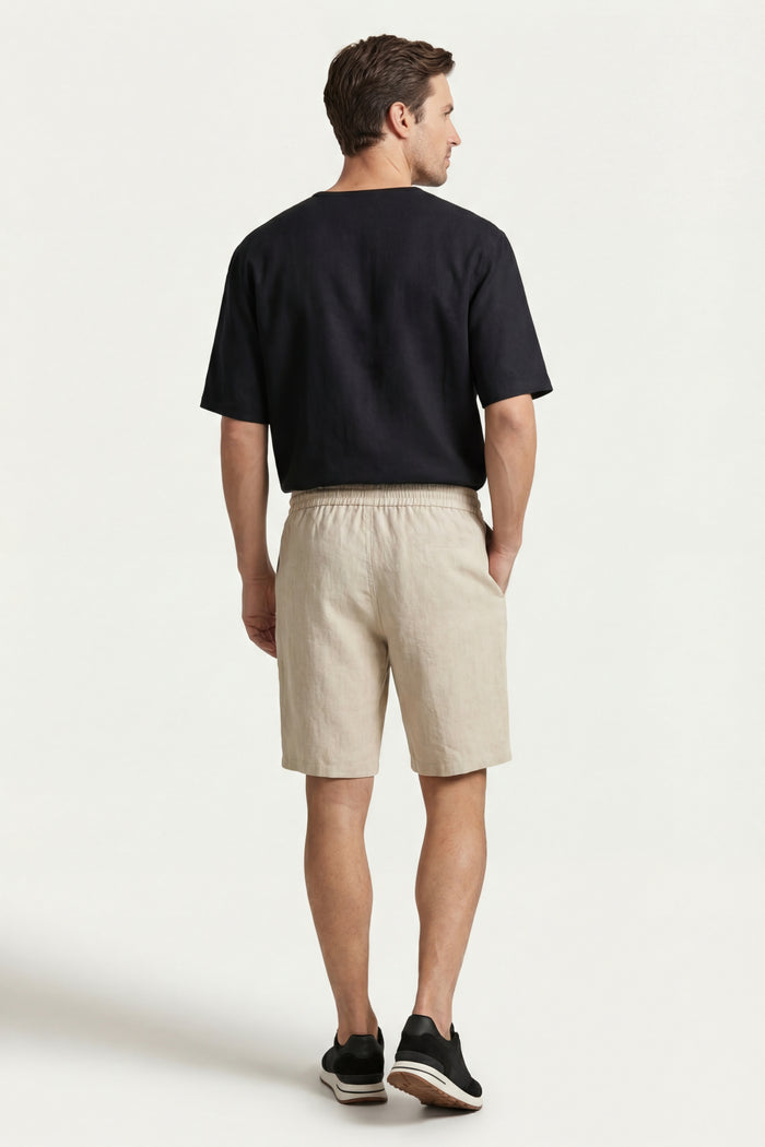 Lecce Linen Drawstring Shorts Beige