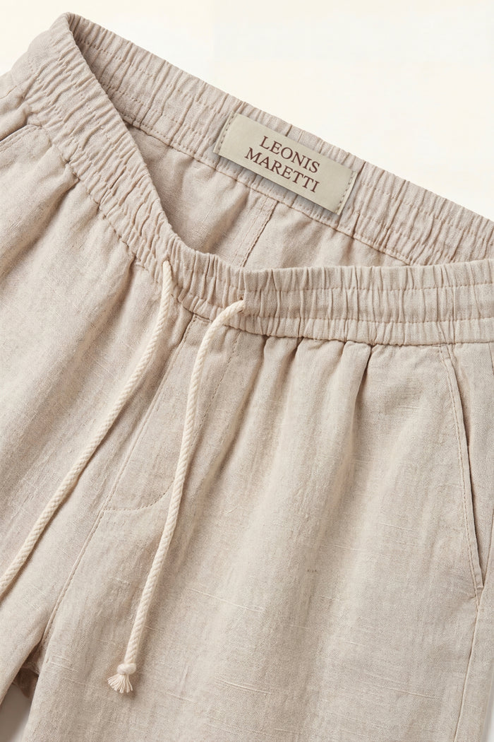 Lecce Linen Drawstring Shorts Beige