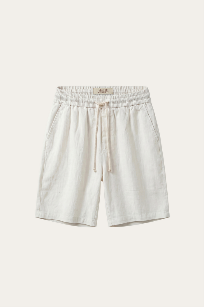 Lecce Linen Drawstring Shorts Ivory