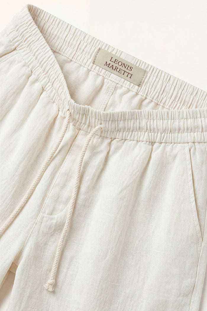 Lecce Linen Drawstring Shorts Ivory