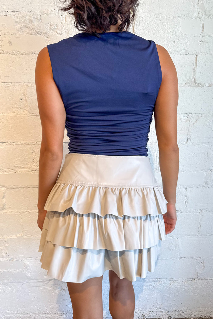 Lettie Ruffle Mini Skort, Riffle Mini Skirt, Mini Skirt, Bottoms, Leather Skirt, Adeline Boutique, Dallas Boutique, Boutique Clothing