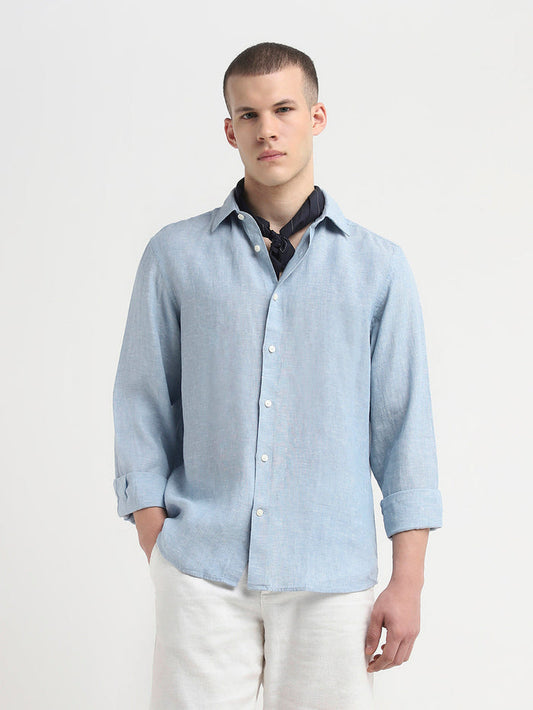 Light Blue Linen Full Sleeves Shirt