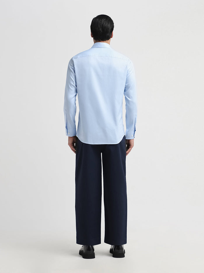 Light Blue Spread Collar Slim Fit Shirt