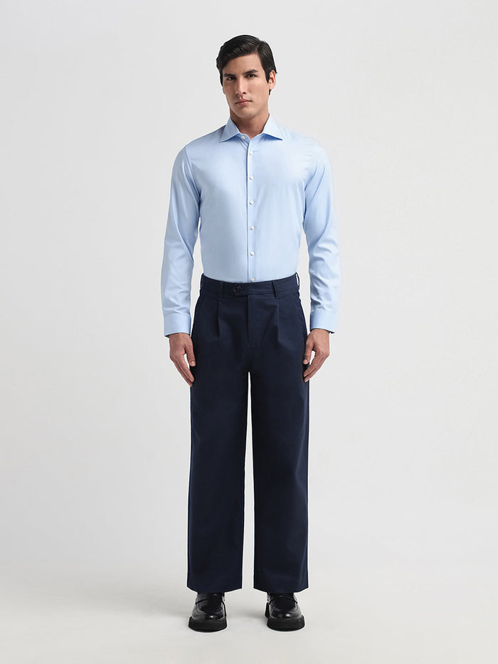 Light Blue Spread Collar Slim Fit Shirt