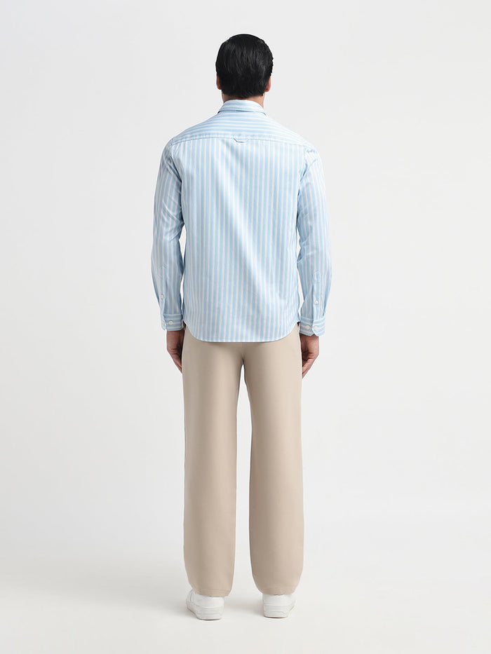 Light Blue Striped Dobby Shirt