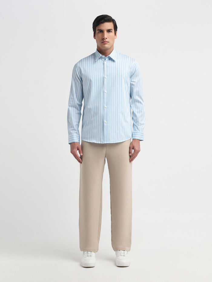Light Blue Striped Dobby Shirt