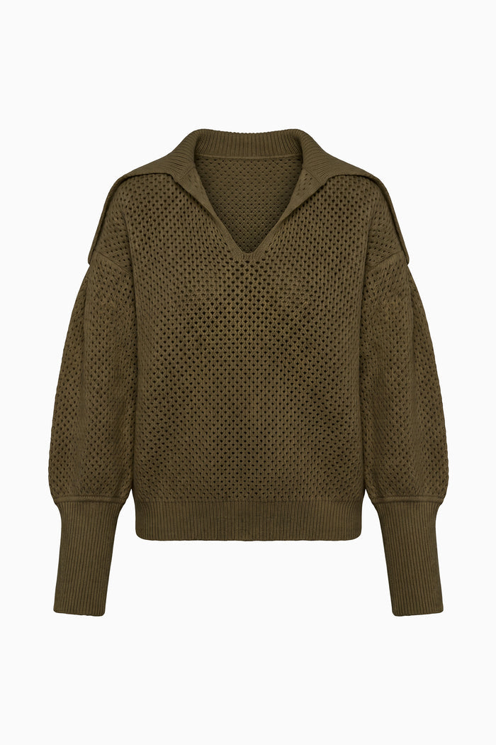 Lila Wool Knit Pullover - Militaire