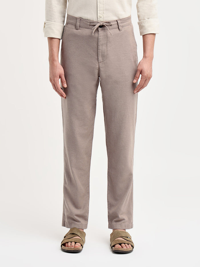 Linen Blend Slim Fit Pants