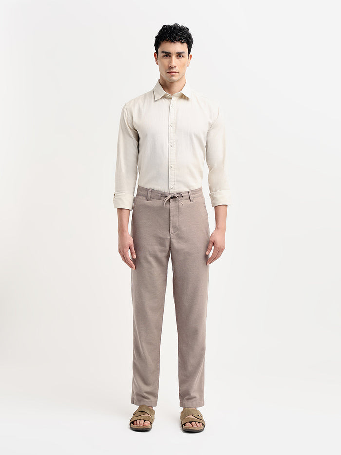 Linen Blend Slim Fit Pants