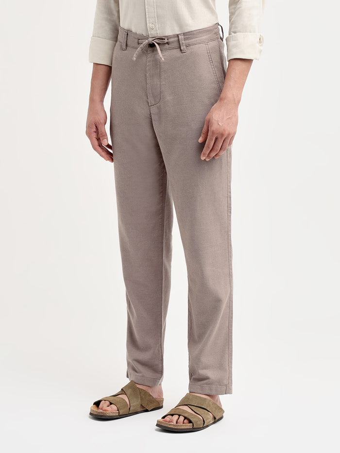 Linen Blend Slim Fit Pants