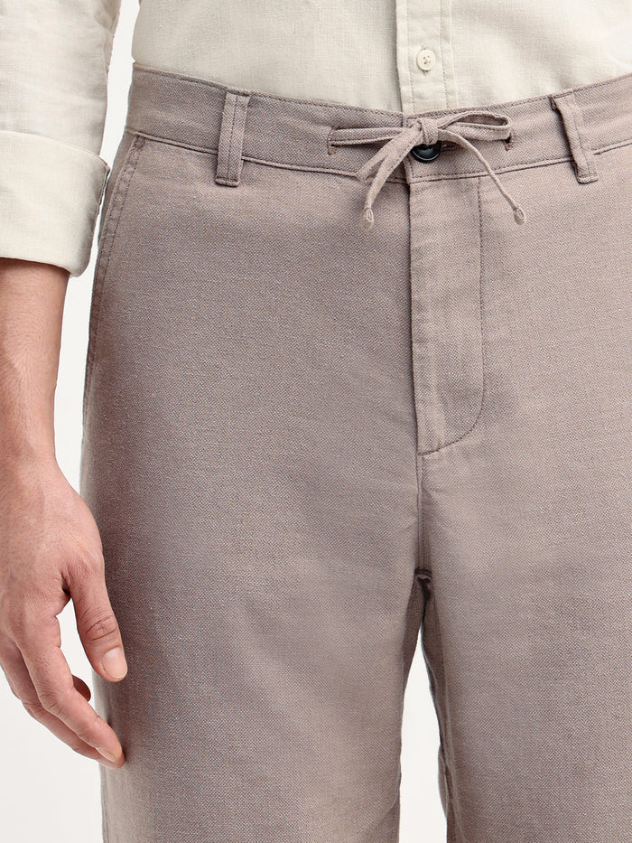 Linen Blend Slim Fit Pants