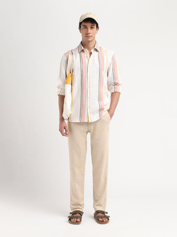 Linen Colourblocked Shirt