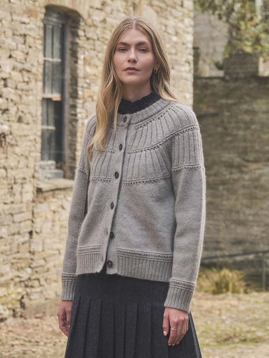 Lofty Textured Yoke Cardigan