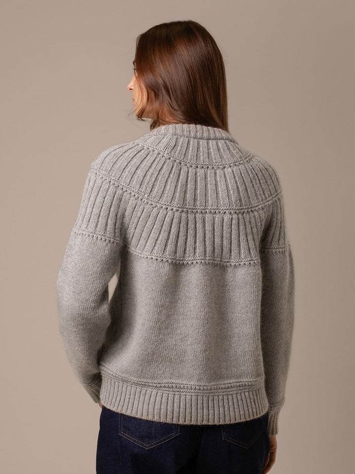 Lofty Textured Yoke Cardigan