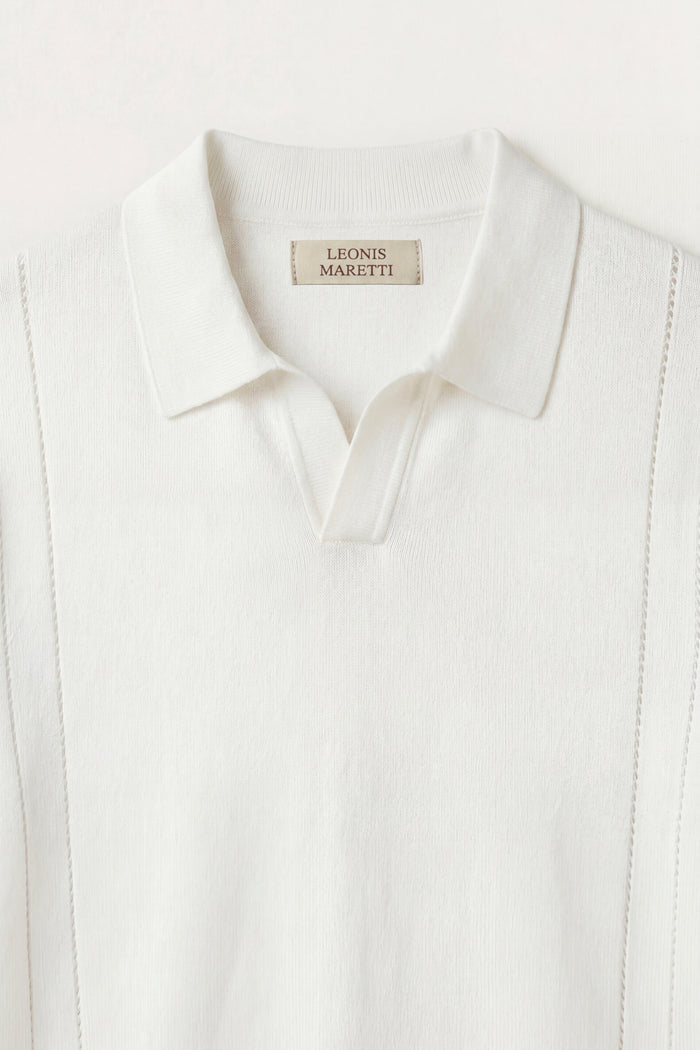 Lucera Structured Knit Polo White