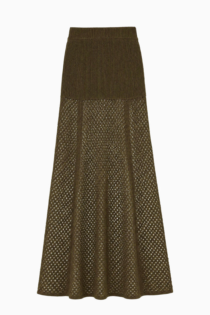 Lucia Wool Knit Skirt - Militaire
