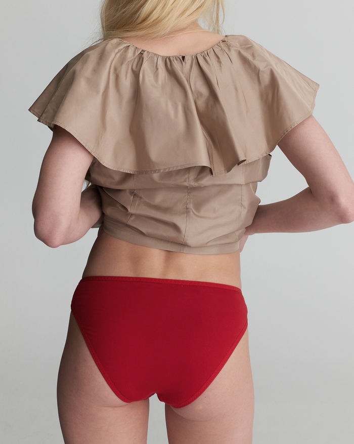 Back View of the Lucky Brief in CHELSEA MAK from KYE Intimates in Los Angeles.