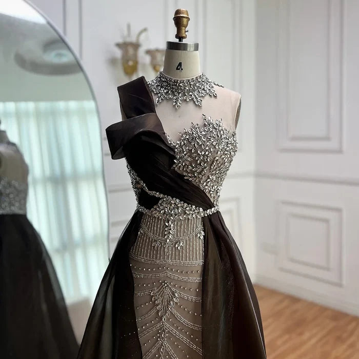 Luxury Beaded Arabic Evening Dress with Slit LA72769 - SERENE HILL