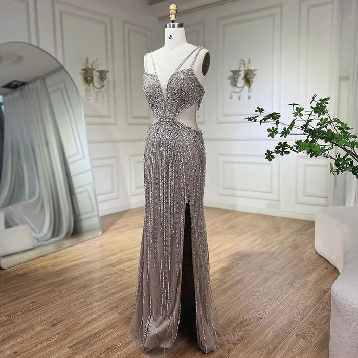 Luxury Beaded Caramel Mermaid Evening Dress LA72305 - SERENE HILL