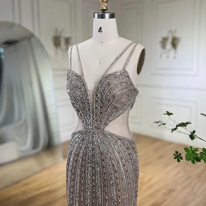 Luxury Beaded Caramel Mermaid Evening Dress LA72305 - SERENE HILL