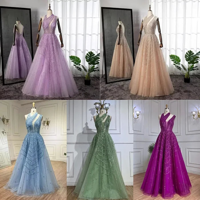 Luxury Beaded Lilac Evening Dresses for Women Wedding Party LA71778 - SERENE HILL