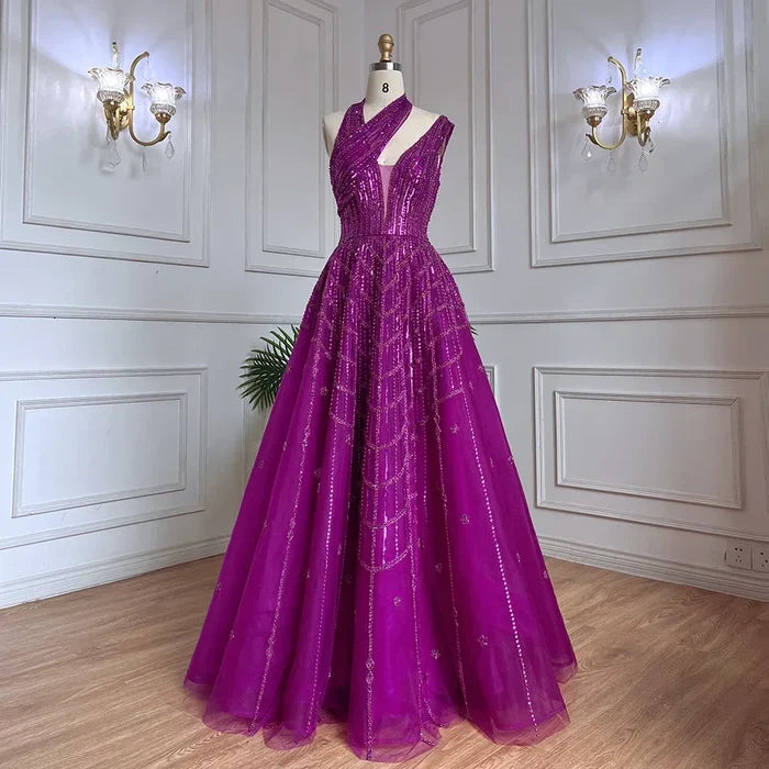 Luxury Beaded Lilac Evening Dresses for Women Wedding Party LA71778 - SERENE HILL
