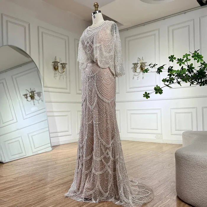Luxury Beaded Nude Two Pieces Evening Dress LA72462 - SERENE HILL