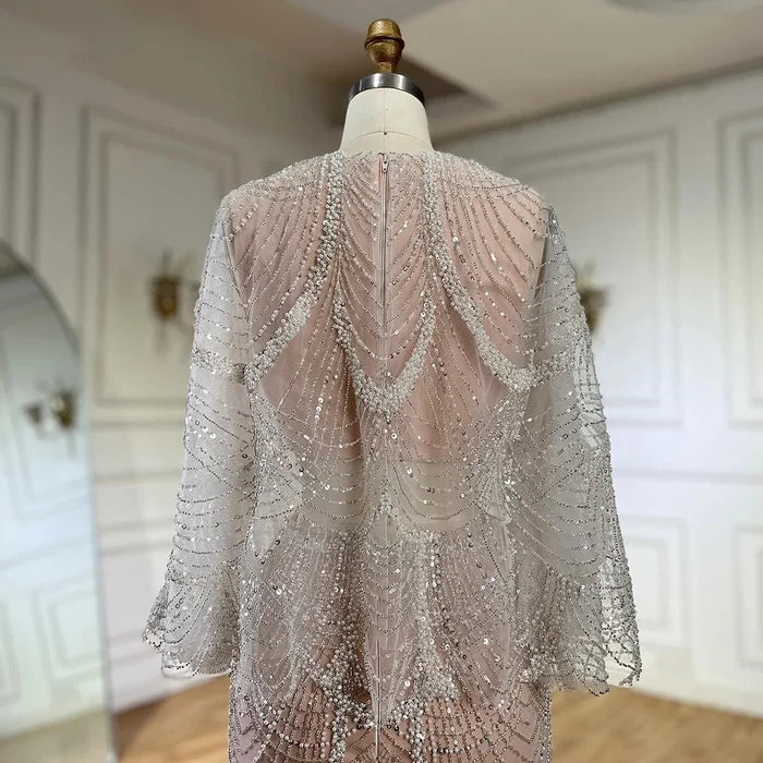 Luxury Beaded Nude Two Pieces Evening Dress LA72462 - SERENE HILL