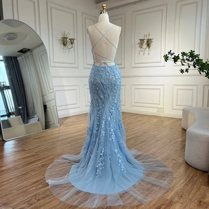 Luxury Blue Mermaid Prom Dress LA72624 - SERENE HILL