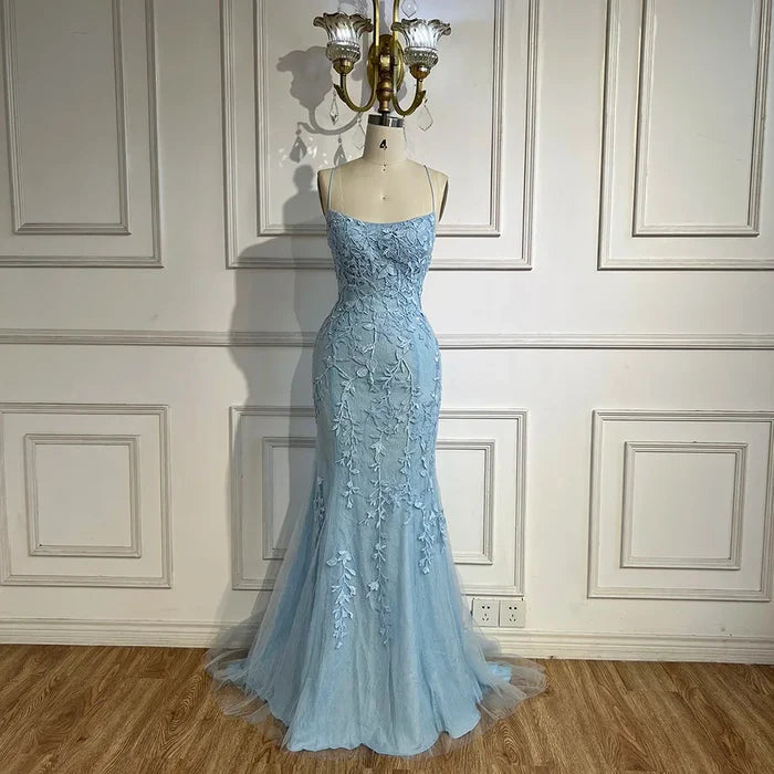 Luxury Blue Mermaid Prom Dress LA72624 - SERENE HILL