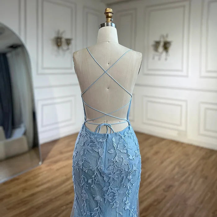 Luxury Blue Mermaid Prom Dress LA72624 - SERENE HILL