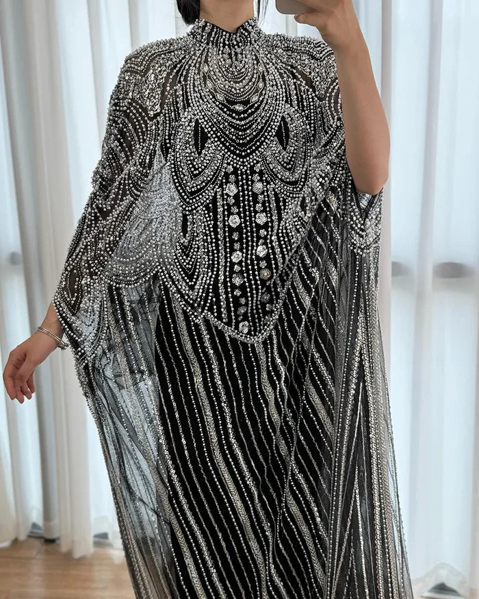 Luxury Champagne Kaftan Evening Gown Wedding Formal Dress LA72945 - SERENE HILL