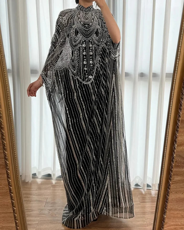 Luxury Champagne Kaftan Evening Gown Wedding Formal Dress LA72945 - SERENE HILL