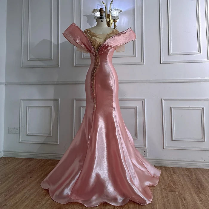 Luxury Designer Mermaid Satin Lilac Evening Dresses Gowns For Party LA72902 - SERENE HILL