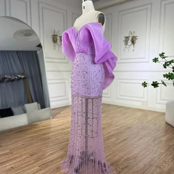 Luxury Lilac Long Evening Dress for Women Wedding Party LA71888 - SERENE HILL