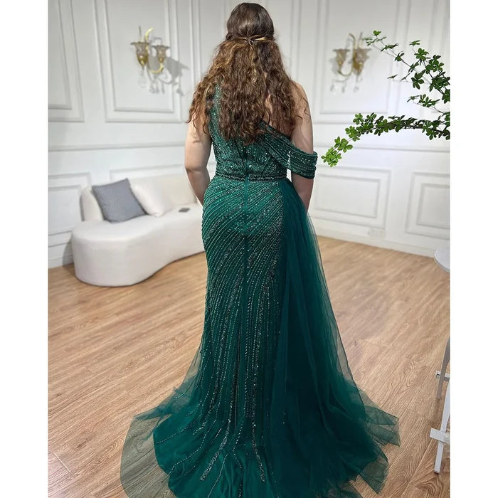 Luxury Rose Pink One Shoulder Mermaid Evening Dresses LA71371 - SERENE HILL