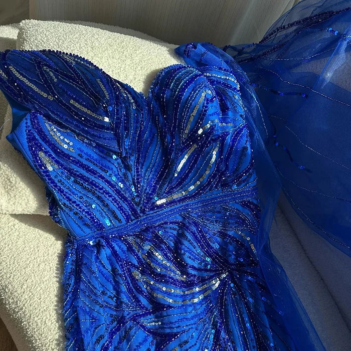 Luxury Royal Blue One Shoulder Mermaid Evening Dress LA72869 - SERENE HILL