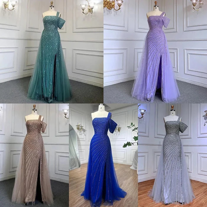 Luxury Sage Green One Shoulder Evening Dress for Wedding Party LA71651 - SERENE HILL