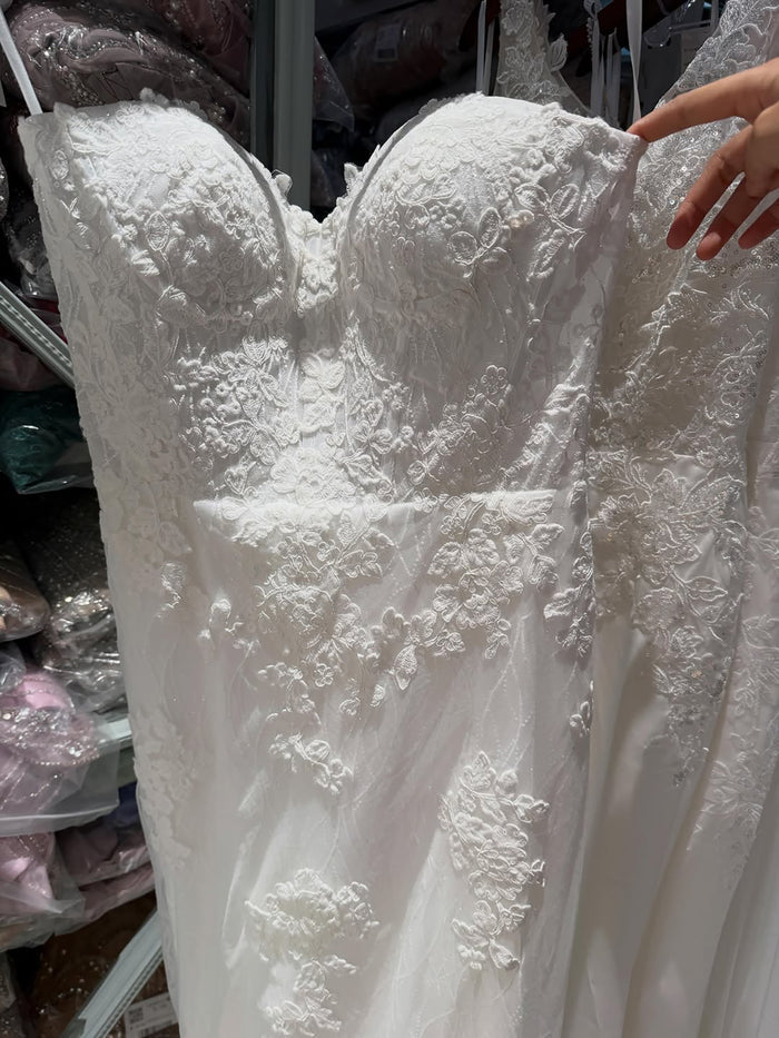 Luxury White Strapless See Through Lace Corset Mermaid Dress LA73771 SERENE HILL