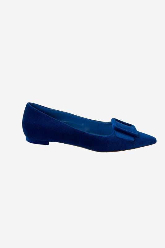Manolo Blahnik Maysale suede point-toe flats image 0