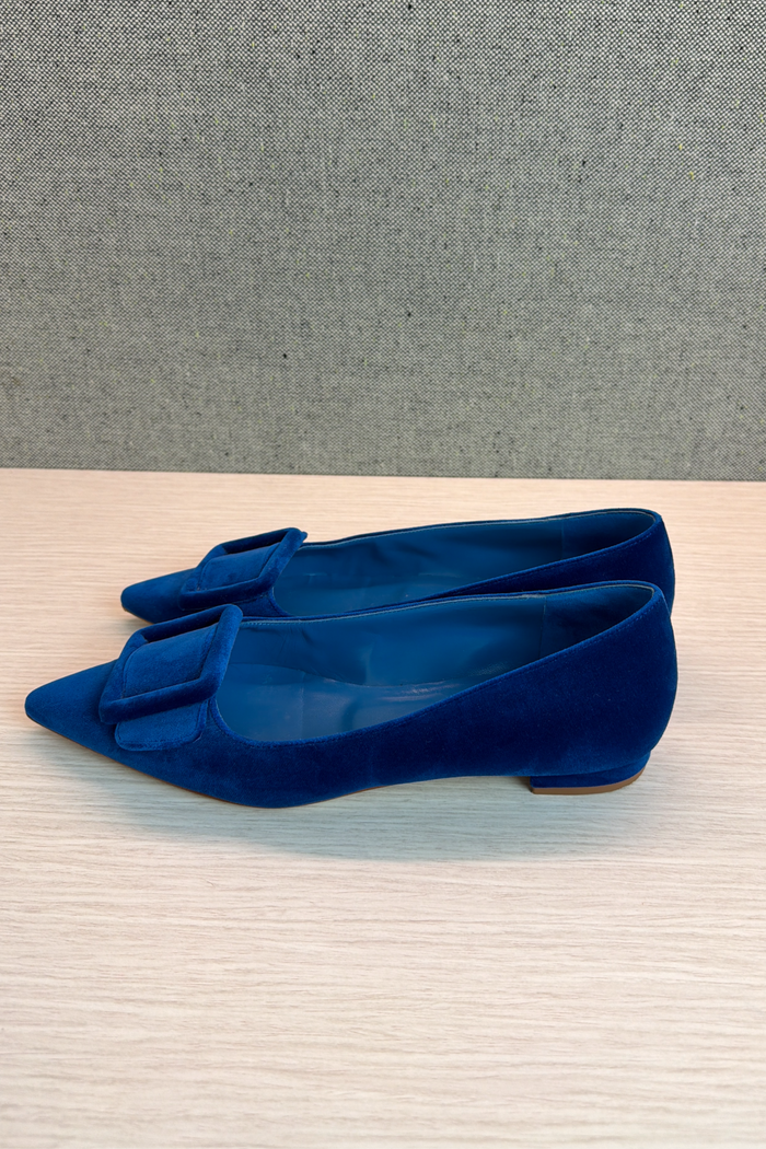 Manolo Blahnik Maysale suede point-toe flats image 1