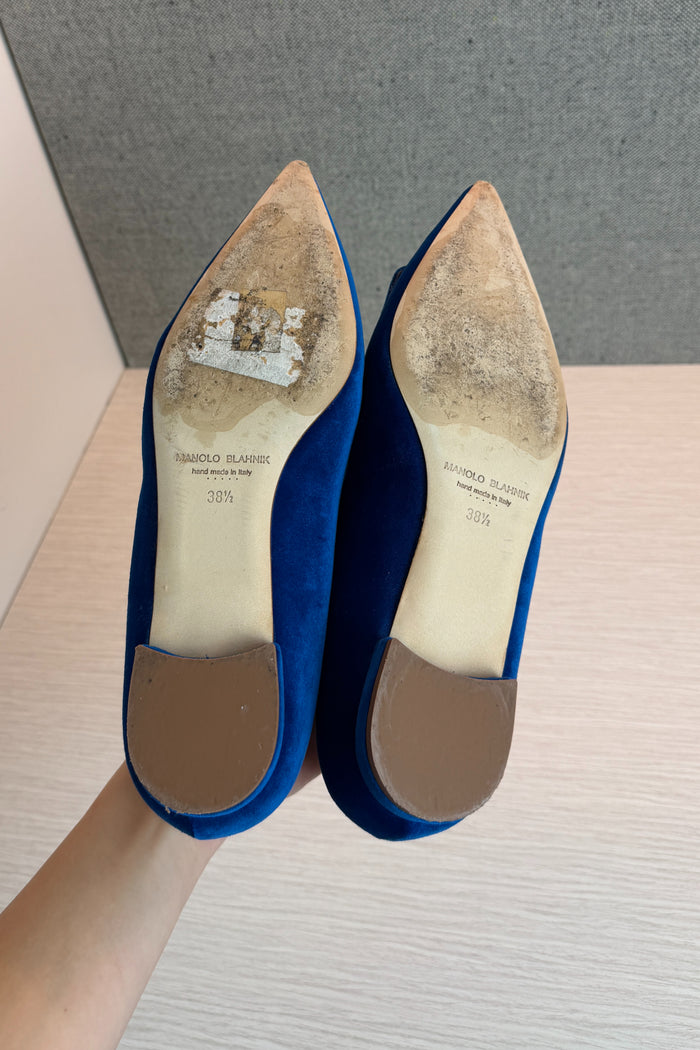Manolo Blahnik Maysale suede point-toe flats image 5