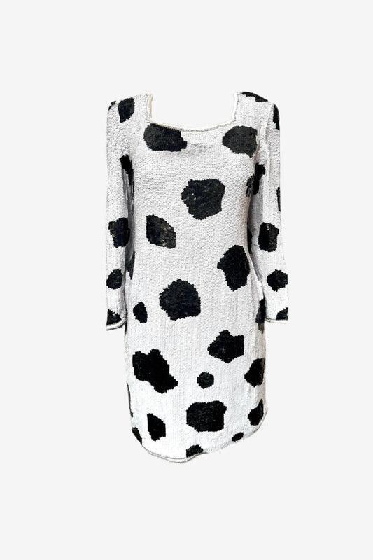 Maple Sequin Cow Print Mini Dress image 0