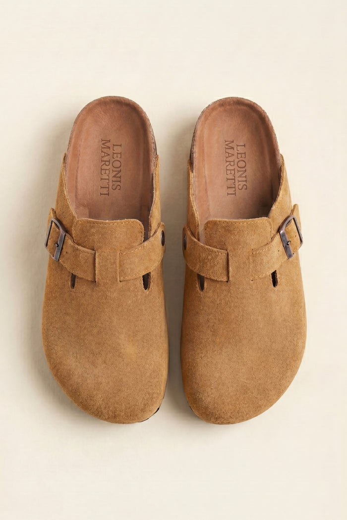Marcello Suede Clog Camel