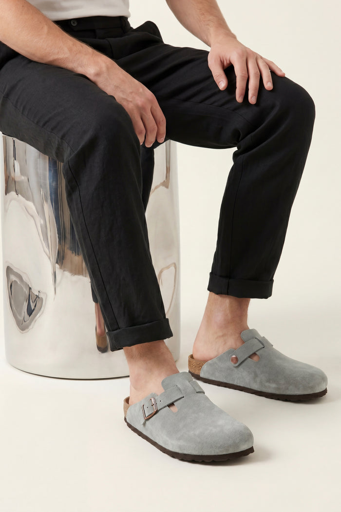 Marcello Suede Clog Grey
