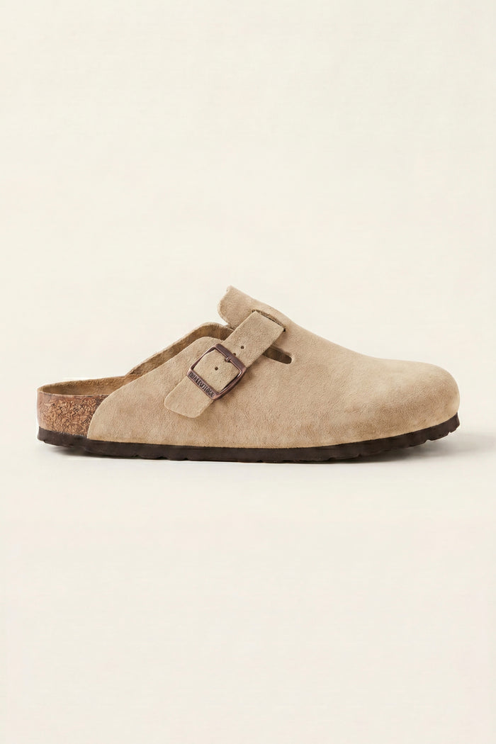 Marcello Suede Clog Light Beige