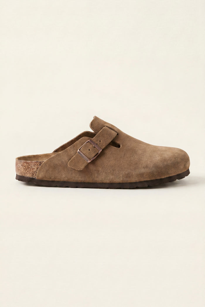 Marcello Suede Clog Taupe Brown