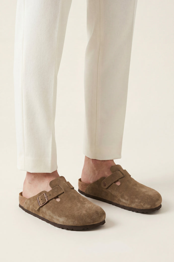 Marcello Suede Clog Taupe Brown
