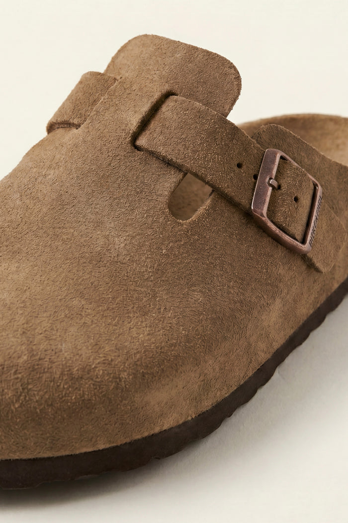 Marcello Suede Clog Taupe Brown